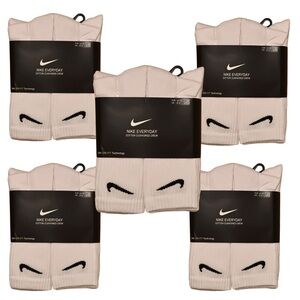 Nike Everyday White Crew Socks with Black Swoosh